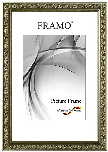 FRAMO Barock Bilderrahmen 70 x 140 cm aus Massivholz | Alt-Silber | Farbe/Größe wählbar | Retro Vintage Antik Rahmen N°093