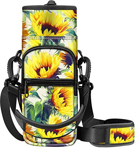 CASEBOT Tragetasche für Wasserflaschen, Flaschenhalter Trinkflasche Beutel mit Verstellbar Schultergurt und 2 Taschen fü Wandern Radfahren Camping Reisen Fitnesscenter