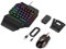 Combo Clavier et Souris de Jeu à Demi-Main, Convertisseur de Souris de Clavier Mécanique de Jeu 4 en 1, Clavier rétroéclairé LED Filaire à 39 Touches pour Android, Harmony,