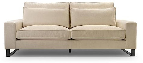 BETTSO -Sofa Ohne Schlaffunktio, Couch für Wohnzimmer, Sofa Federkern Sofagarnitur Polstersofa Wohnlandschaft mit Bettfunktion-Lara (Beige)