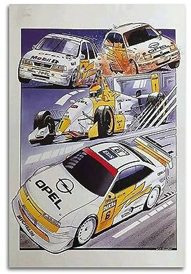 NOHF Anime-Auto-Poster für Opel Calibra, Wandkunstdruck, Retro-Ästhetik, Raumdekoration, Bürodekoration, 20 x 30 cm, ungerahmt
