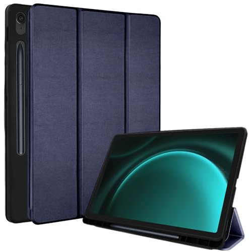 TECHGEAR Funda Inteligente para Samsung Galaxy Tab S9 FE 1.9 (SM-X51/X516) Funda Inteligente de Cuero PU Funda Protectora con Soporte [Estela/Reposo Automático] TPU Suave y Soporte para S-Pen - Azu