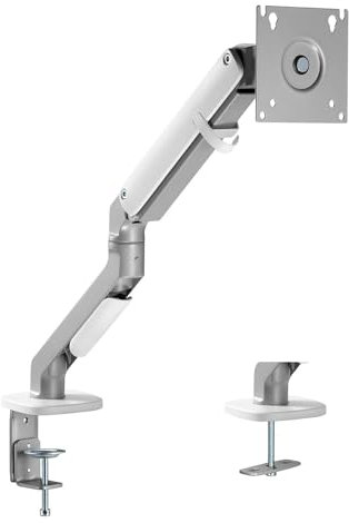 G-Pack Pro Braccio singolo per monitor, moderno supporto a molla per monitor fino a 32 pollici, supporto per monitor singolo grigio siderale con morsetto a C, supporta fino a 9 kg.