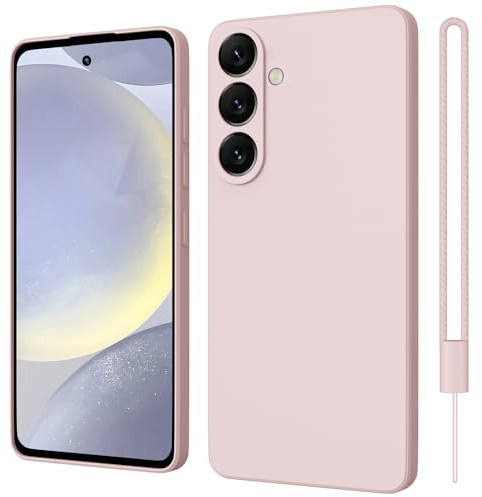ORDA Coque de protection en silicone pour Samsung Galaxy S24 5G - Bord droit - Protection de l'appareil photo et de l'écran - Anti-rayures - Rose