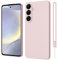 ORDA Coque de protection en silicone pour Samsung Galaxy S24 5G - Bord droit - Protection de l'appareil photo et de l'écran - Anti-rayures - Rose
