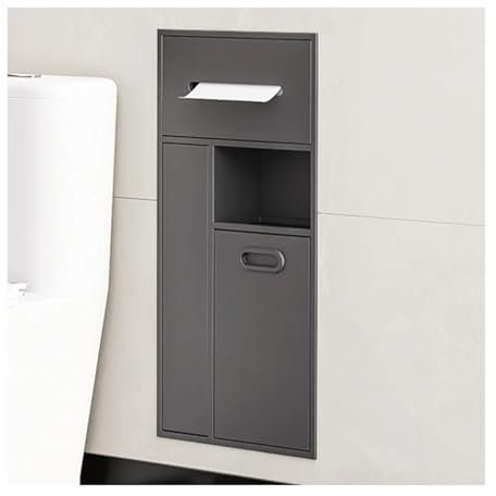 Duschnische aus Edelstahl, integrierte Nische für Feuchträume, Abfalleimer aus Toilettenpapier, Regal, Toilettenartikel, Shampoo, Organizer für Dusche, Schlafzimmer, Badezimmer, Regale (Farbe: Braun