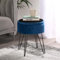 OHS Dressing Table Stool Navy, Round Storage Ottoman Stool with Hairpin Legs Bedroom Living Room Stool Storage Decorative Padded Pouffe, Velvet Quilted