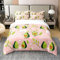 Homewish Coton, Housse de Couette Avocat 240x260 pour Enfants Garçons Filles, Parure de Lit Coeur d'amour Mignon, Ensemble de Literie Imprimé Fruits Tropicaux et Feuilles, Rose Vert