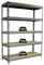 PROREGAL Schwerlastregal EXTREM Wood YETI Five | HxBxT 300x150x75cm | Fachlast 400kg | Grau | Regal Standregal Werkstattregal Lagerregal Kellerregal