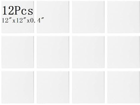 12Pcs Soundproofing Panels 30x30x1cm Square Acoustic Panels Self Adhesive Sound Proofing Foam Panels Hight Quality Acoustic Wall Panels For Studio KTV Home Soundproof Treatment,White