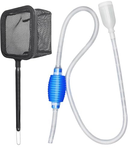 Tubo dell'acqua, rete da pesca, cambio acqua, pulitore di sabbia, pompa a sifone sottovuoto, per acquario - pulizia e manutenzione