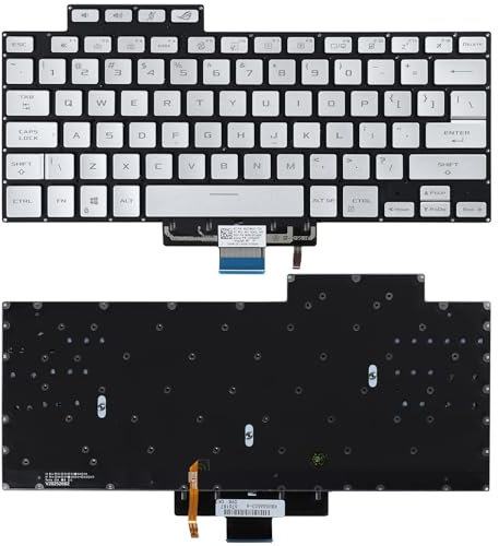 Teclado retroiluminado de repuesto para ASUS ROG Zephyrus M16 G16 GA503 GA503Q GA503QS GA503QR GA503QM M15 G15 GU603 GU603H GU603HE GU603HM GU603HR GU603Z Series Laptop US Layout Plata con