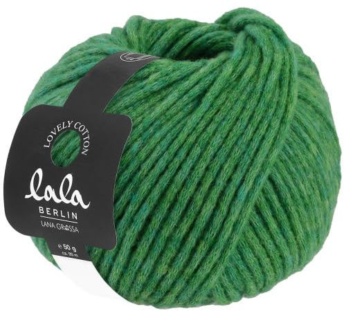 LANA GROSSA Lovely Cotton lala Berlin | Soffilo mit Baumwolle | Handstrickgarn aus 75% Schurwolle (Merino) & 25% Baumwolle | 50g Wolle zum Stricken & Häkeln | 90m Garn