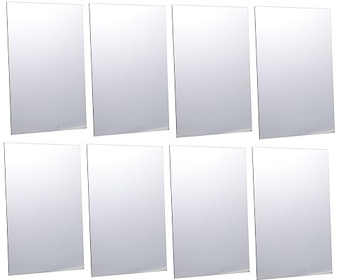 ULDIGI 8 Stück Blätter Acryllinse Ganzkörperspiegel Acryl Wandspiegel Runder Wandspiegel Quadratischer Spiegel Kleiner Spiegel Dekorativer Wandspiegel Fliesenaufkleber