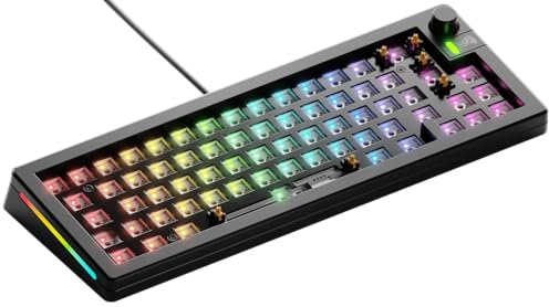Glorious Gaming GMMK 3 Barebones Custom Gaming Keyboard, 65% Mechanical Keyboard, Modular Gasket System, Hotswappable MX 5-pin, Sound Dampening Foam, Aluminum Switch Plate, ISO/EU - Black