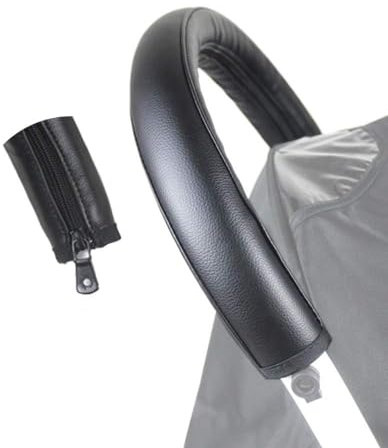 Copri Maniglie per Carrozzina in Pelle di Pu Nero, Copri Maniglia Passeggino Accessori Coperchio Di Protezione Della Maniglia Per Carrozzina Il Bracciolo Passeggino