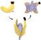 Déglingos Les FLIPETZ - Doudou Poppet Le Papillon/Banane- Papillon Cache-Cache réversible - Peluche Toute Douce pour bébé - Idées Cadeaux de Naissance, Jaune et Violet