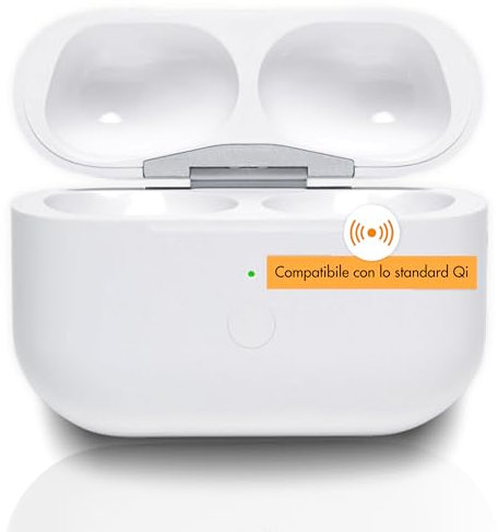 Custodia di ricarica compatibile con AirPods Pro 1 e 2, USB-C, Custodia di ricarica Qi Wireless con sincronizzazione Bluetooth, carica fino a 5 volte completa
