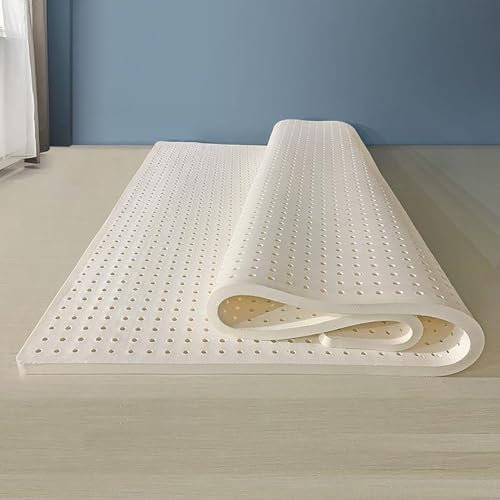 Generisch Latex-Matratzenauflage - Weicher Matratzentopper aus Naturlatex, tragbar, drucklindernd, weich und atmungsaktiv, 2,5 cm, 100 x 200 cm