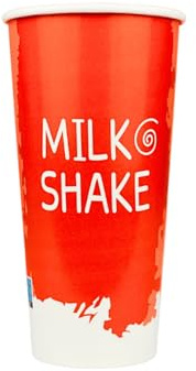 Enpack Shakebecher inkl. Deckel mit Schlitz 500 Stück - Smoothie Becher to Go 500ml - Pappbecher für Milchshake, Bubble Tea, Kaffee etc. - Partybecher/Trinkbecher Pappe Orange