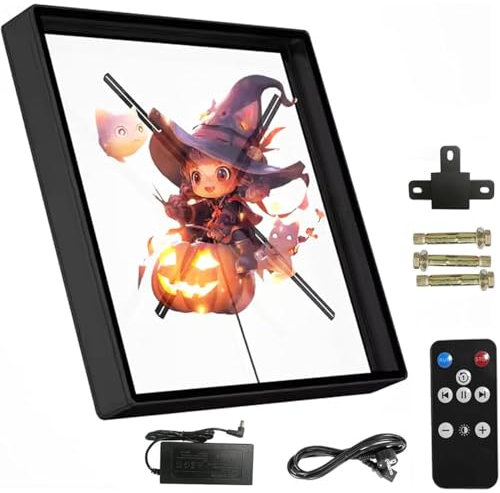 3D Hologram Fan Projector, WiFi App-Controlled LED Display for Advertising and Exhibitions, Holographic Animation Video Projector for Store and Bar Use