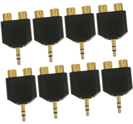 Uonlytech 8pcs Stereo Male to Female Adaptor Splitter for Laptop Computer Phone Audio y Splitter Connector