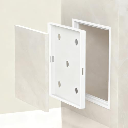 ZIMGOD Puerta de Inspección Panel de Acceso Alicatable Montaje Empotrado, Puerta de Acceso A Presión, Puerta de Inspección Impermeable para Baño/bañera(White,20x20cm (7 7/8 x7 7/8))