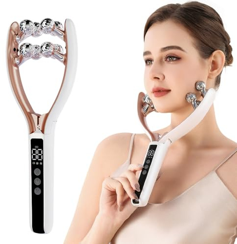 Face Massager Tool with 3D Roller, Facial Sculpting Tool, V Roller Face Lift Device with 3 Adjustable Settings for Home & Travel Use, Gentle Contouring & Skincare Absorption