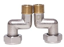 sanicomfort S-Anschlussstück 21,3 mm (1/2), chrom, 2 Stück, Heizkörper Anschlussstück, S-Anschluss Verschraubung für Heizkörpermontage