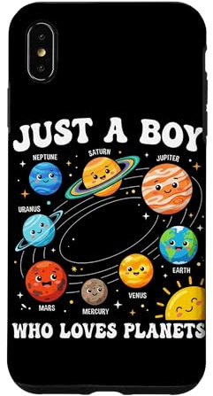 Just A Boy Who Loves Planets Solar System Astronomy Space Case for iPhone XS Max