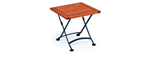 MERXX Hocker Schlossgarten aus Eukalyptus und Stahl, klappbar, ca. 45x45 cm