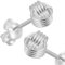 Vinani Ohrstecker Knoten mittel Sterling Silber 925 Affenfaust Wollknäuel Ohrringe OMWK