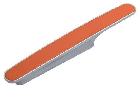 Möbelgriff Küchengriff Mod. Chamäleon in Schwarz Sockel Chrom matt Lochabstand 96mm (Orange)