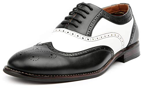 Ferro Aldo Arthur MFA139001D Herren-Schuhe, Flügelspitze, zweifarbig, Oxford-Schwarz / Weiß, schwarz, 38.5 EU