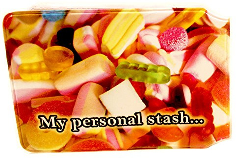 (80+ Designs) Bus Pass Wallet Credit Travel Rail Ticket Card Holder for Oyster Zip Business ID Card - Bifold - Party Bag Gift School Leaver (Sweeties Secret Stash)