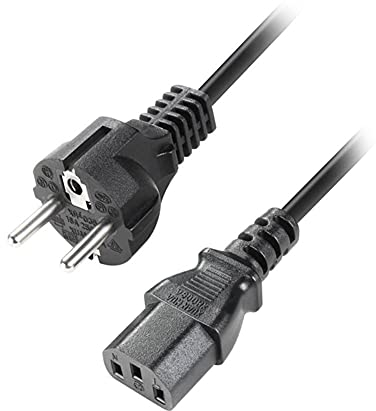 Q43C Kaltgerätekabel 1,2 m – Universales Netzkabel, 3-polig Schuko Stecker auf IEC 60320 C13, für PC, Monitor, Notebook und andere Geräte