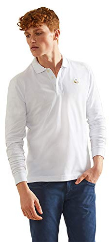 La Martina Herren Man Polo L/S Piquet Stretch Poloshirt