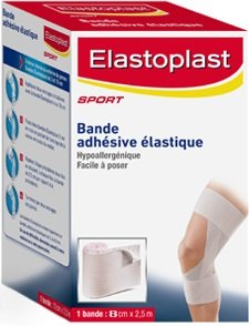 Elastoplast SPORT - Bande adhésive élastique Contentions souples, strappings - 1 bande 8 cm x 2,5 m