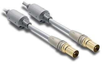 Metronic - Cable de antena coaxial TV HD, blindaje antiparásitos, tomas doradas