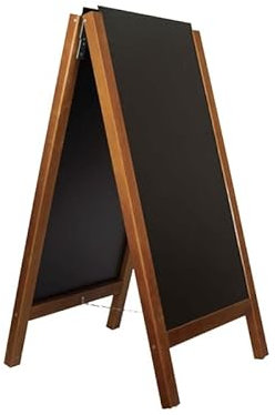 Chevalet stop trottoir avec 2 ardoises amovibles cadre bois chêne dimensions 117 x 60 cm