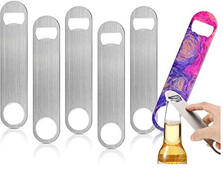 6 Stück Sublimationsrohling für Flaschen und Bierflaschen, Metall, 15,2 x 3,8 cm, Grau