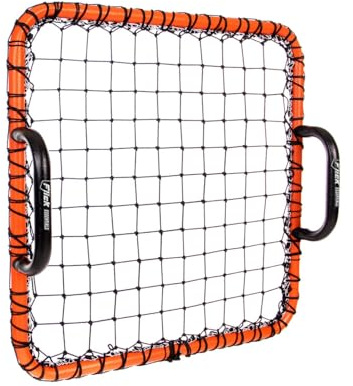 Football Flick Handgehaltenes Rebounder-Netz, Schwarz/Orange