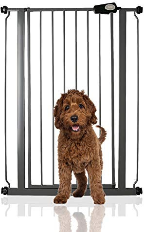 Bettacare Child and Pet Gate, 75cm - 83cm, Slate Grey, Extra Tall Gate 104cm in Height, Pressure Fit Stair Gate, Baby Gate and Suitable for Dog Gate or Pet Barrier, Easy Installation