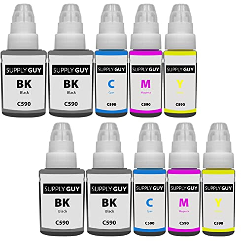Supply Guy 10x Tinte kompatibel mit Canon GI-590 Multipack für Pixma G1500 G1501 G1510 G1515 G2500 G2501 G2510 G3500 G3501 G3510 G3515 G4400 G4411 G4500 G4510 G4511 (960ml)