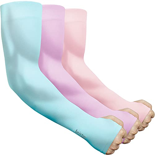 beister Manchon Bras Homme & Femme (3/6),Anti UV Protection UPF 50+ Manche de Bras Avant,Refroidissement Antidérapant Manchette Gaming,Cooling Sport Compression Arm Sleeves pour Cyclisme,Running