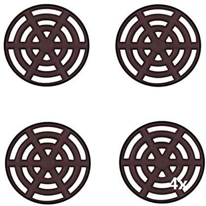 Gedotec Rejilla de ventilación redonda para ventilación | 4 piezas rejilla de extracción de aire marrón 60mm | interior y exterior | RESPIRA | roseta de aire ranurada de plástico