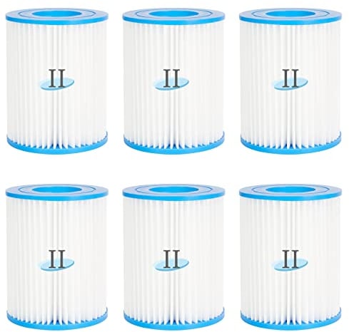 QNINE 6 Stück Pool Filter Größe 2, Pool Filterkartuschen Typ 2, Kartuschenfilter 58383/58381/58093/58094, Poolfilter Type II
