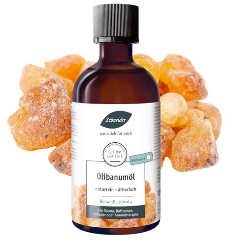 Saunabedarf Schneider Olibanumöl – Weihrauch – ätherische Ölmischung naturrein – 100 ml Inhalt – wohltuender Lufterfrischer