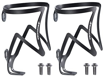 Bynccea Flaschenhalter Fahrrad Schwarz Aluminium, Flaschenhalter für Fahrräder mit Sicheres Rückhaltesystem Fahrrad-Wasserflaschenhalter Schnellverschluss mit Montageschrauben Passend für MTB