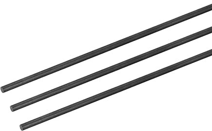 sourcing map Carbone Fibre Tige, 3mm x 100mm pour RC Avion Bricolage Outil Aile Tube Quadricoptère Bras, Paquet de 3